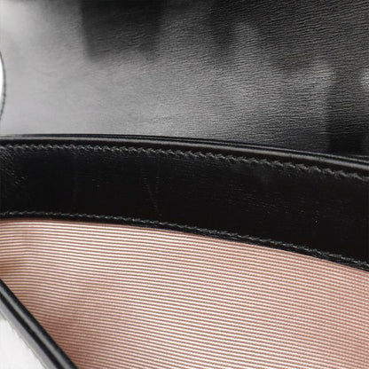 Gucci Ally GG Marmont Shoulder Bag Pochette Leather Black Gold Hardware 550129