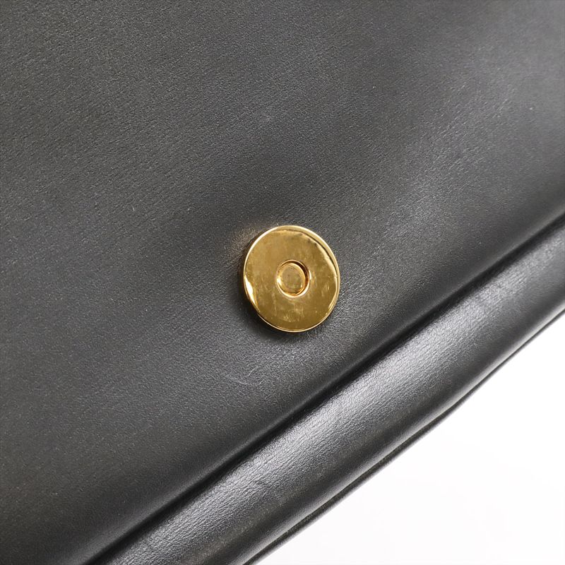 Gucci Ally GG Marmont Shoulder Bag Pochette Leather Black Gold Hardware 550129