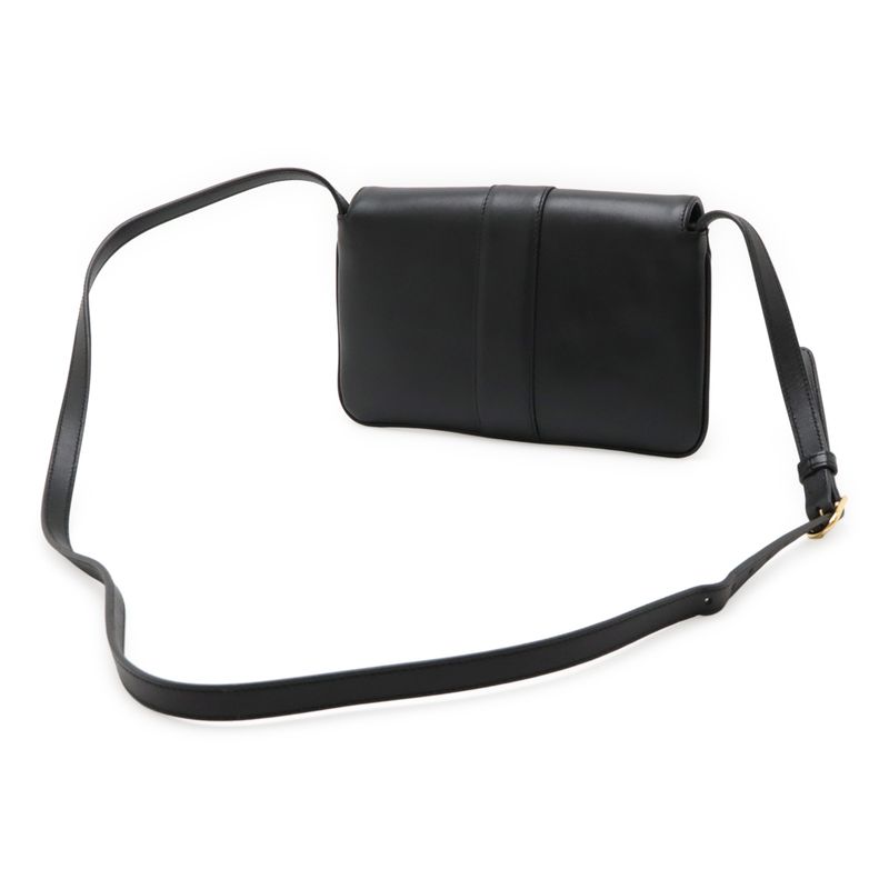 Gucci Ally GG Marmont Shoulder Bag Pochette Leather Black Gold Hardware 550129