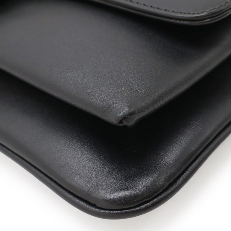 Gucci Ally GG Marmont Shoulder Bag Pochette Leather Black Gold Hardware 550129