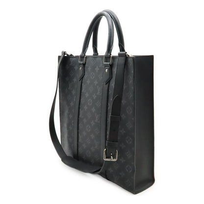 Louis Vuitton Monogram Eclipse Sac Pla Tote Handbag Vertical 2way Shoulder Bag