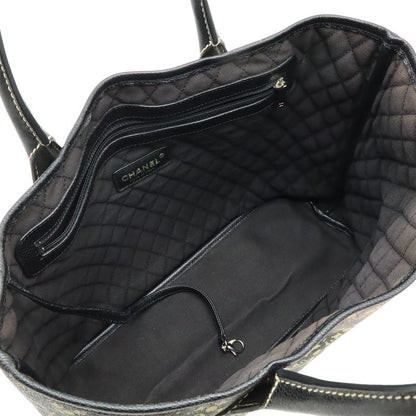 Chanel Coco Travel Tote Handbag PVC Leather Black Beige Red Silver Hardware