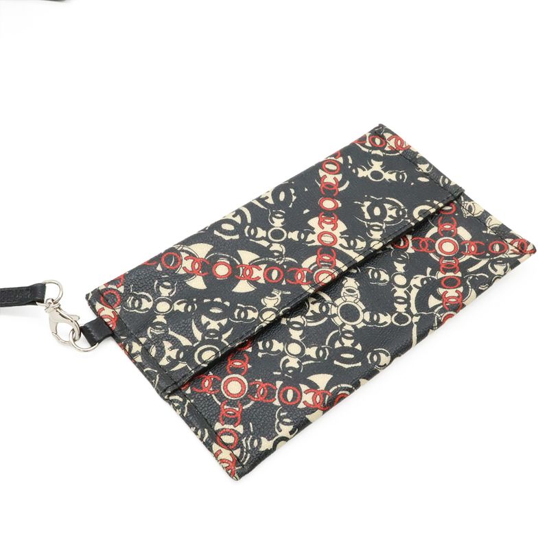 Chanel Coco Travel Tote Handbag PVC Leather Black Beige Red Silver Hardware