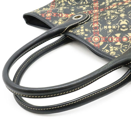 Chanel Coco Travel Tote Handbag PVC Leather Black Beige Red Silver Hardware