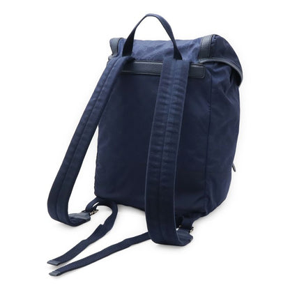 Gucci GG Nylon Backpack Sac Daypack Leather Navy Silver Hardware Outlet Item