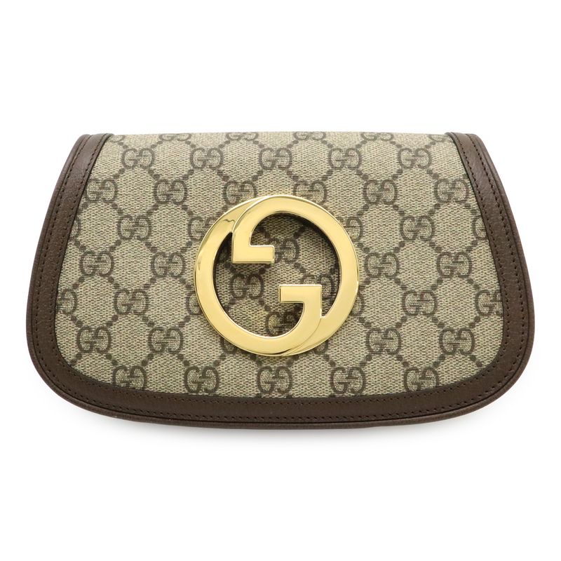 Gucci Blondi GG Supreme Belt Bag Body Bag Waist Pouch 2way Clutch Bag PVC Beige