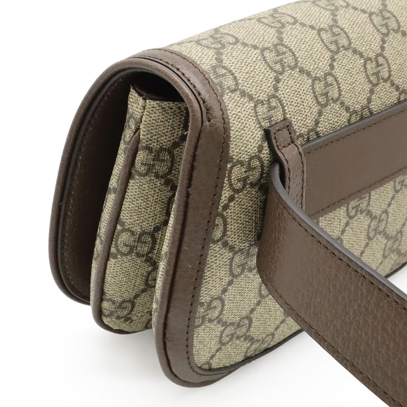 Gucci Blondi GG Supreme Belt Bag Body Bag Waist Pouch 2way Clutch Bag PVC Beige