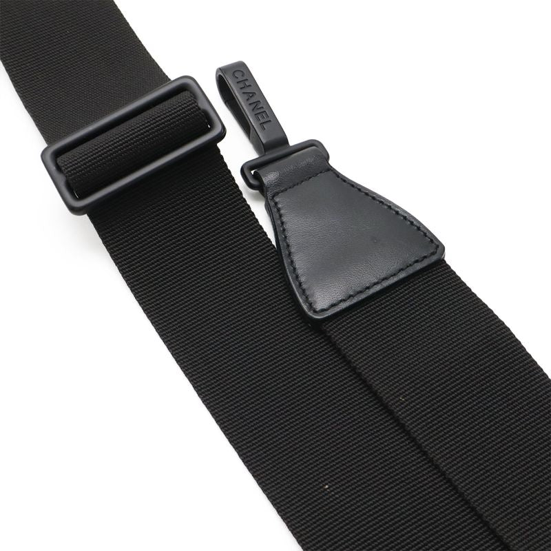 Chanel New Travel Line Handbag 2way Tote Bag Nylon Jacquard Leather Black A15970