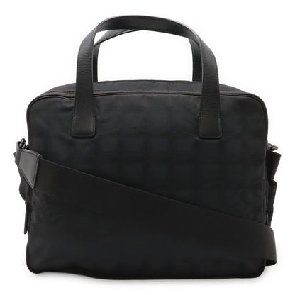 Chanel New Travel Line Handbag 2way Tote Bag Nylon Jacquard Leather Black A15970