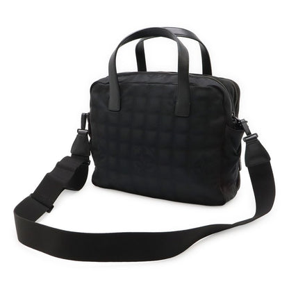 Chanel New Travel Line Handbag 2way Tote Bag Nylon Jacquard Leather Black A15970