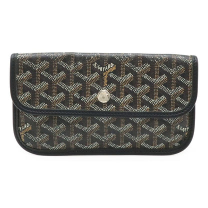 Goyard Saint Louis PM Tote Shoulder Bag Coated Canvas Leather Black Brown White