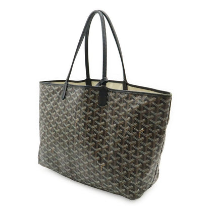 Goyard Saint Louis PM Tote Shoulder Bag Coated Canvas Leather Black Brown White