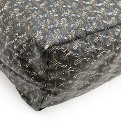 Goyard Saint Louis PM Tote Shoulder Bag Coated Canvas Leather Black Brown White