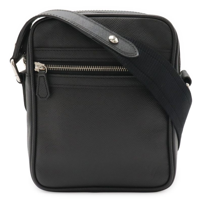 Louis Vuitton Taiga Dimitri Shoulder Bag Crossbody Leather Ardoise Black Silver