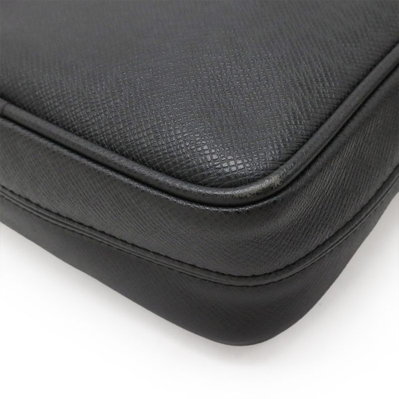 Louis Vuitton Taiga Dimitri Shoulder Bag Crossbody Leather Ardoise Black Silver