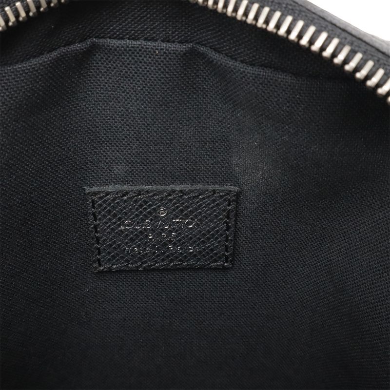 Louis Vuitton Taiga Dimitri Shoulder Bag Crossbody Leather Ardoise Black Silver