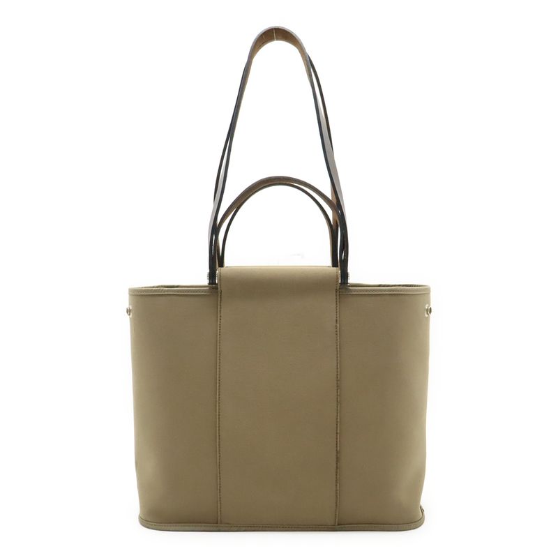 Hermes Cabas Cook PM Tote Handbag 2way Shoulder Bag Shoulder Toile Officier