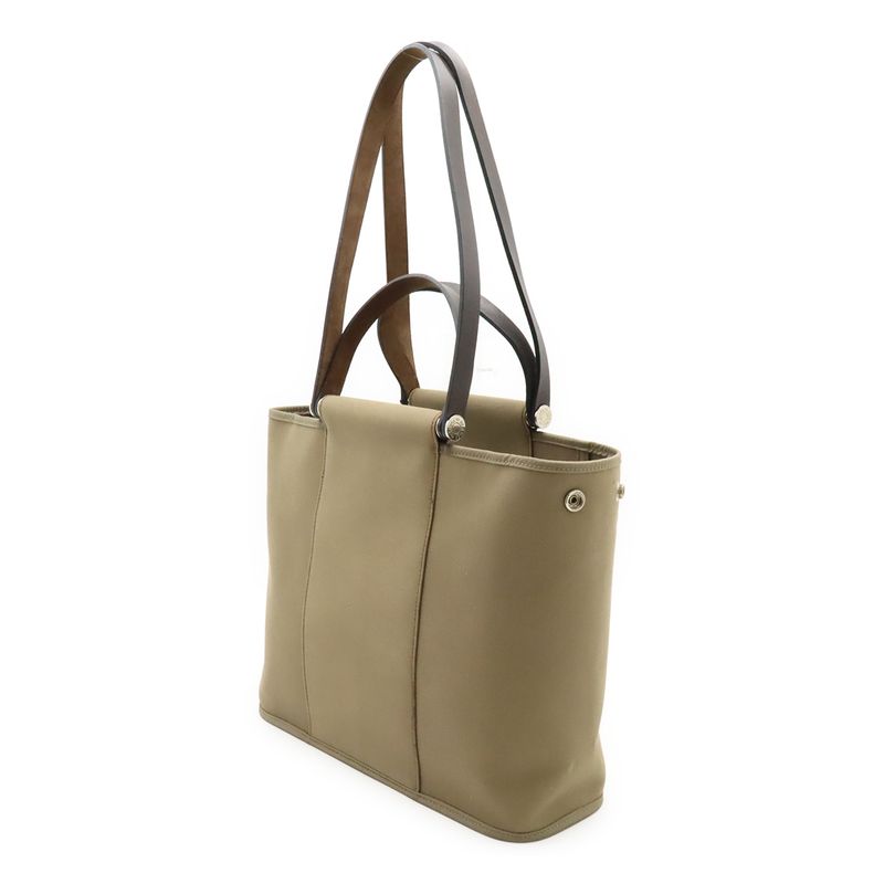 Hermes Cabas Cook PM Tote Handbag 2way Shoulder Bag Shoulder Toile Officier