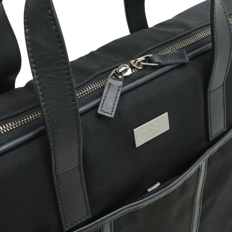 Gucci Logo Plate Business Bag Briefcase Document Purse 2way Shoulder Bag Nylon