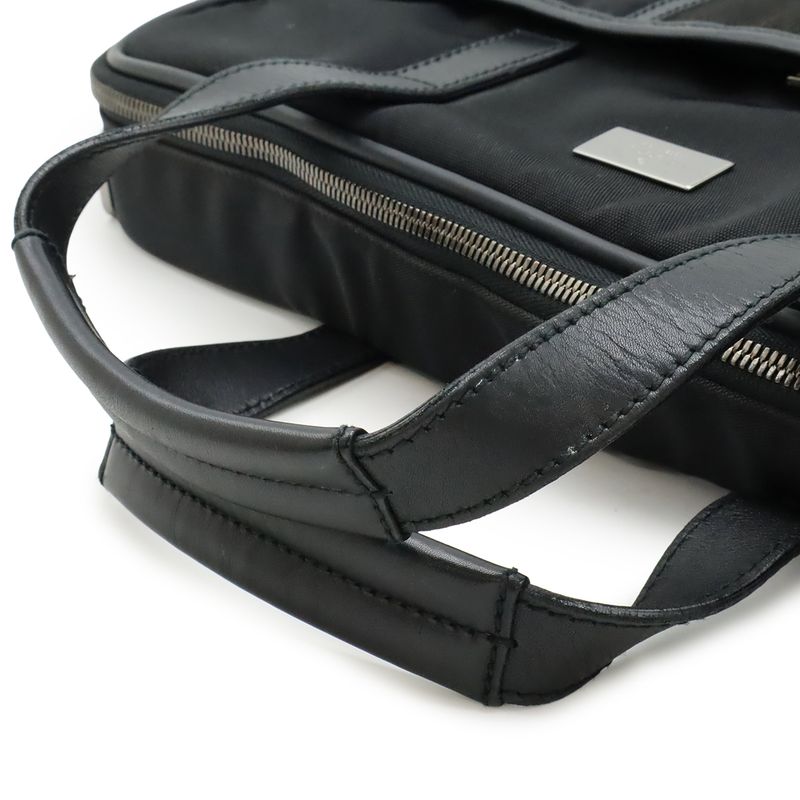 Gucci Logo Plate Business Bag Briefcase Document Purse 2way Shoulder Bag Nylon