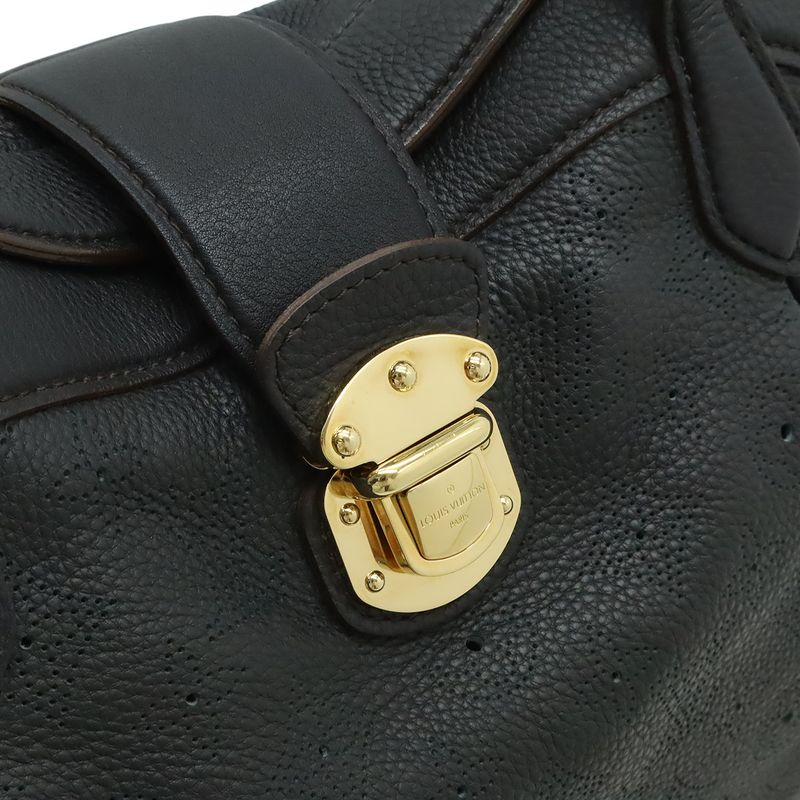 Louis Vuitton Monogram Mahina Sealth PM Handbag Tote Bag Noir Black Gold