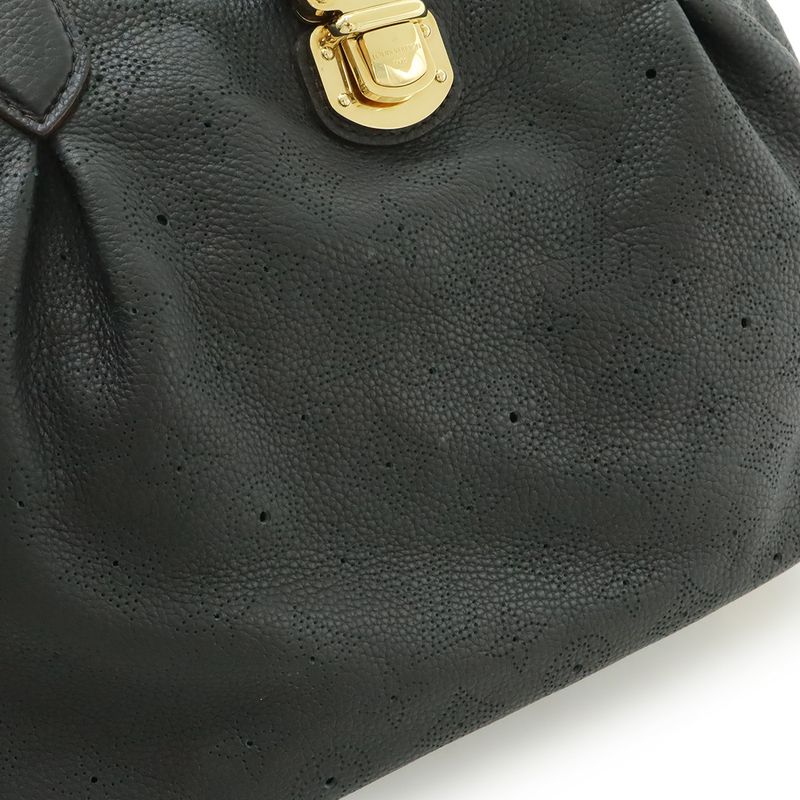 Louis Vuitton Monogram Mahina Sealth PM Handbag Tote Bag Noir Black Gold
