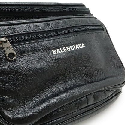 Balenciaga Exclusive Line Explorer Belt Bag Waist Pouch Body Bag Leather Black