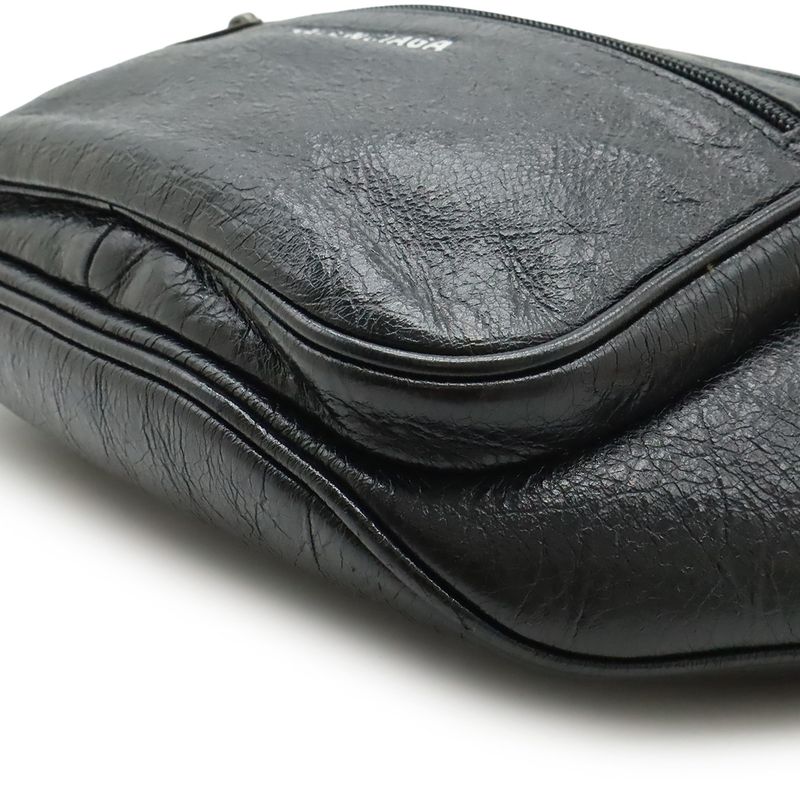 Balenciaga Exclusive Line Explorer Belt Bag Waist Pouch Body Bag Leather Black
