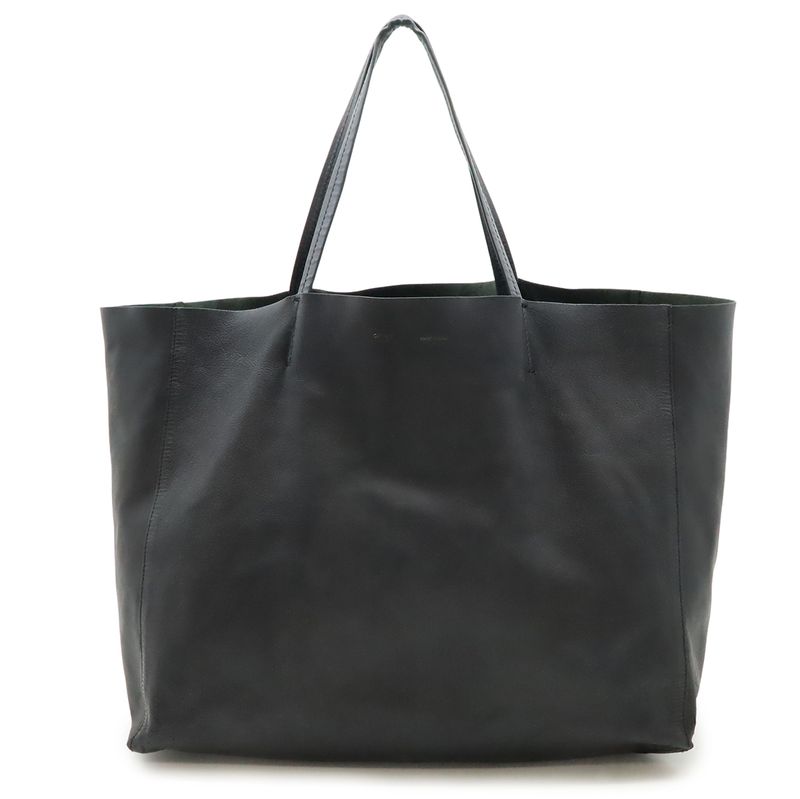 Celine Horizontal Cabas Tote Large Tote Shoulder Bag Leather Black