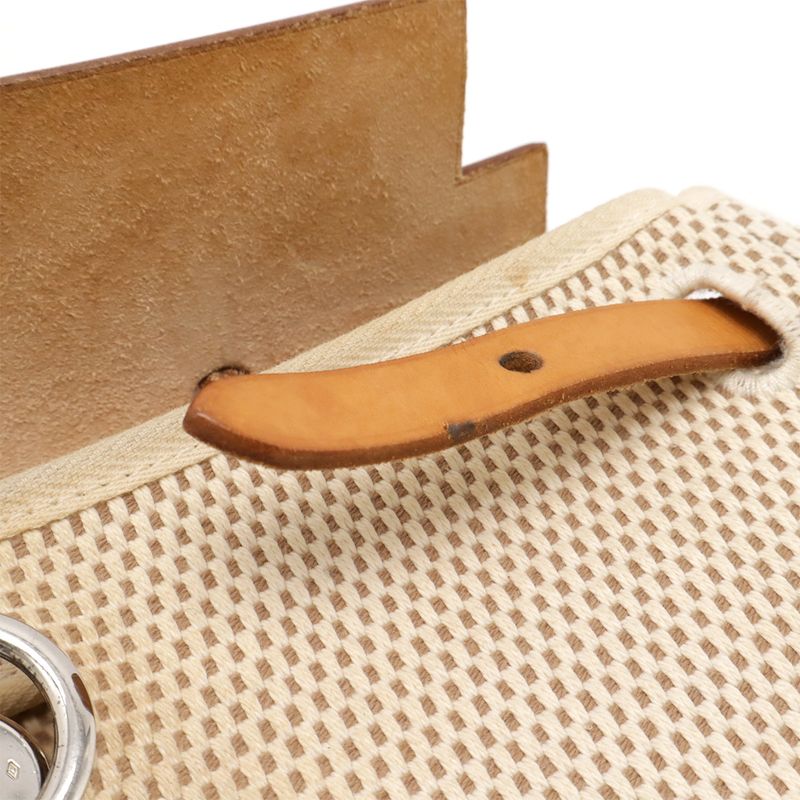 Hermes Herbag Her Bag PM Handbag 2way Shoulder Bag Toile Officier Toile Ash