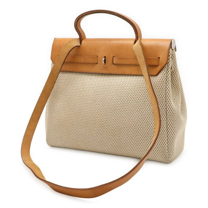 Hermes Herbag Her Bag PM Handbag 2way Shoulder Bag Toile Officier Toile Ash