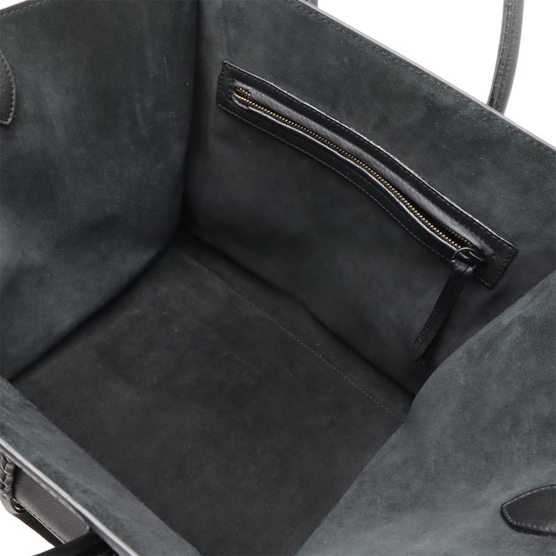 Celine Luggage Phantom Handbag Tote Leather Black Hardware