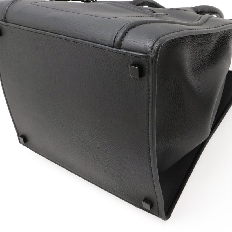 Celine Luggage Phantom Handbag Tote Leather Black Hardware