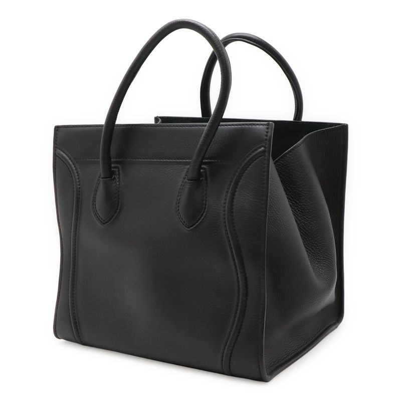 Celine Luggage Phantom Handbag Tote Leather Black Hardware