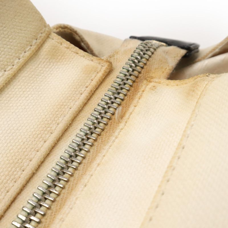 Chanel Coco Mark Marshmallow Bag Tote Bag Handbag Canvas Ivory White Black