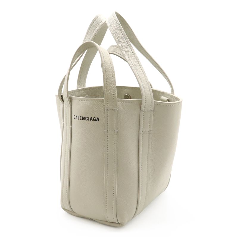 Balenciaga Everyday XS North South Tote Bag 2way Shoulder Bag Leather Off White