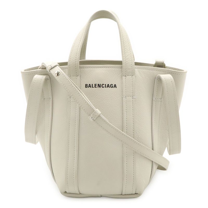 Balenciaga Everyday XS North South Tote Bag 2way Shoulder Bag Leather Off White