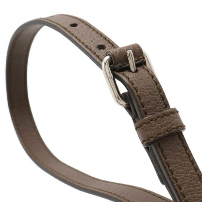 Gucci GG Supreme Shoulder Bag Crossbody PVC Leather Studded Beige Brown Dark