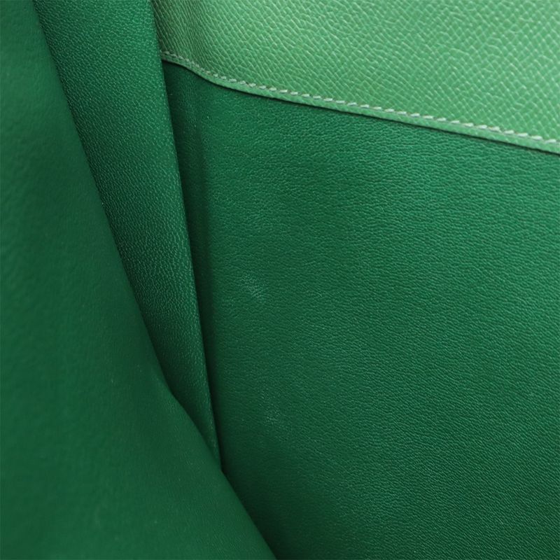 Hermes Kirius Second Bag Clutch Bag Business Bag Courchevel Leather Green Gold