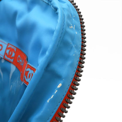 Chanel Sport Line Coco Mark Backpack Sac Canvas Orange Red Light Blue Light Blue