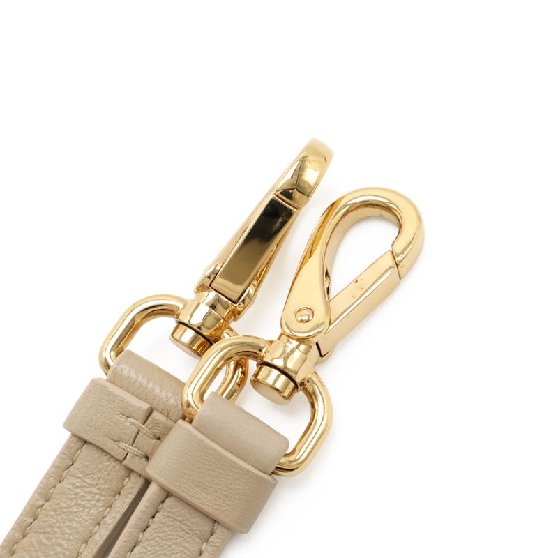 Prada Terry Spugna Logo Tote Bag 2way Shoulder Bag Shearling Beige Gold