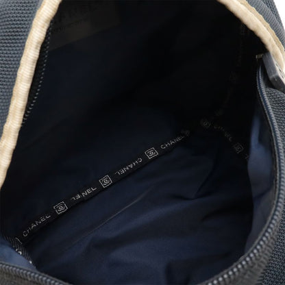 Chanel Sport Line Coco Mark Waist Bag Body Bag 2way Handbag Nylon Canvas Ivory