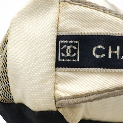 Chanel Sport Line Coco Mark Waist Bag Body Bag 2way Handbag Nylon Canvas Ivory