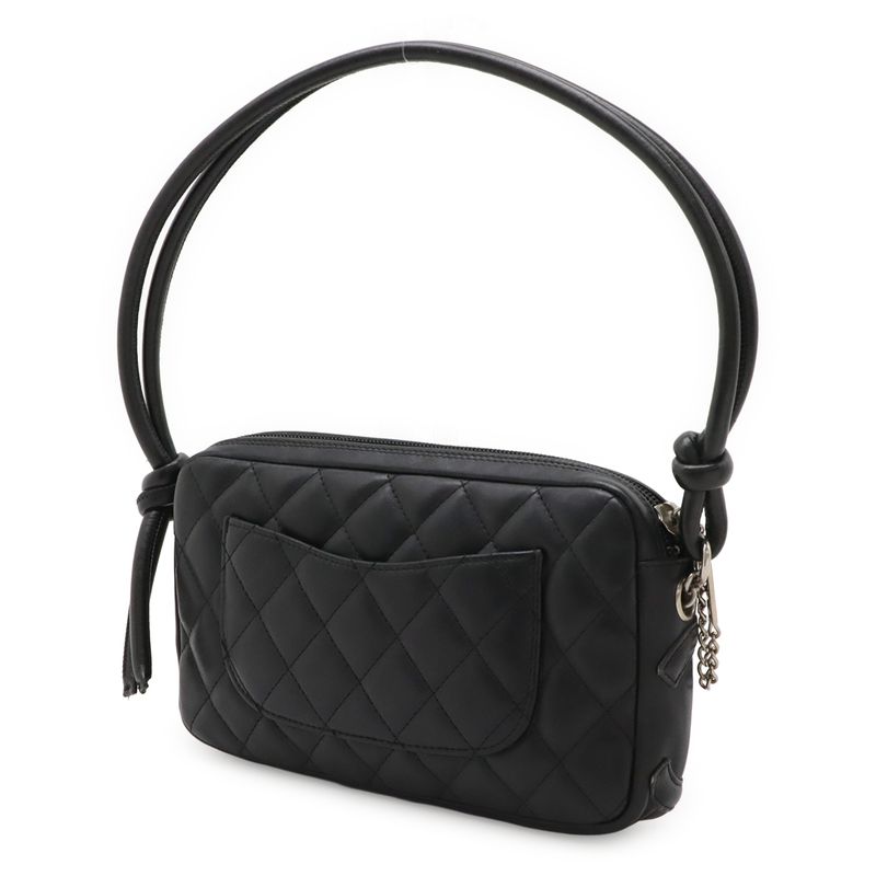 Chanel Cambon Line Coco Mark Accessory Pouch Shoulder Bag One Shoulder Leather