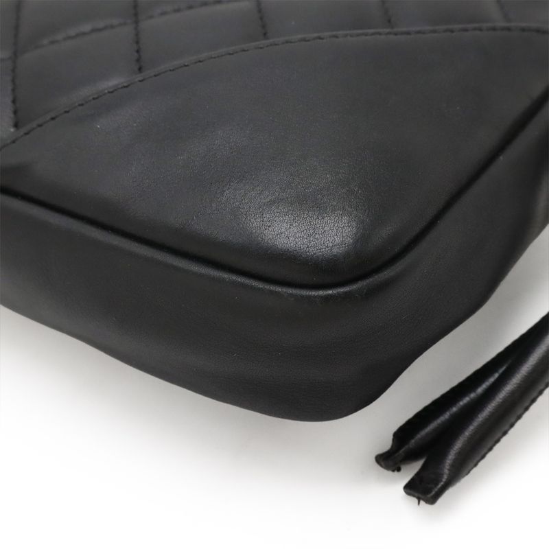 Chanel Cambon Line Coco Mark Accessory Pouch Shoulder Bag One Shoulder Leather