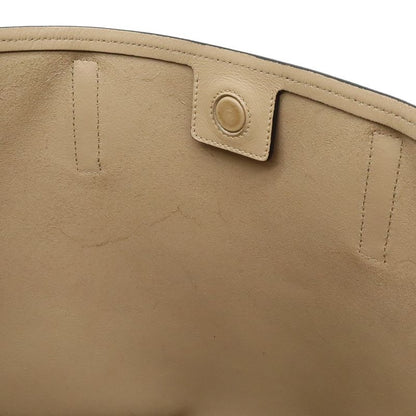 Prada Logo Tote Large Tote Shoulder Bag Leather Beige Silver Hardware 1bg038