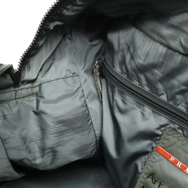 Prada Sport Line Boston Bag Travel Purse Travel Bag Nylon Nero Black Gray 4v0369