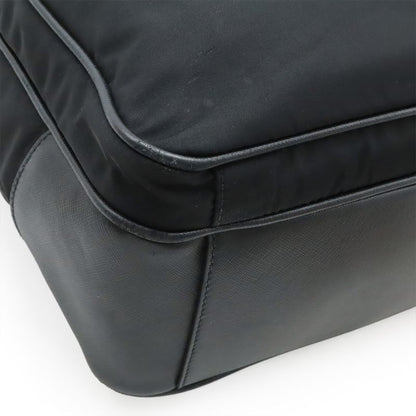 Prada Triangle Logo Tote Bag 2way Shoulder Bag Crossbody Nylon Leather Black