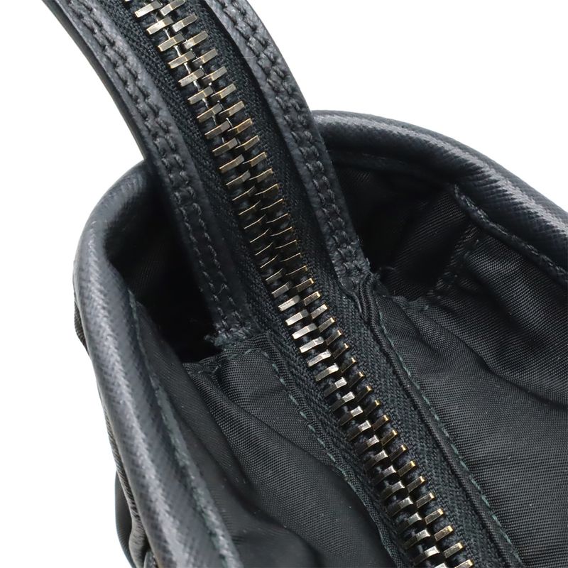 Prada Triangle Logo Tote Bag 2way Shoulder Bag Crossbody Nylon Leather Black