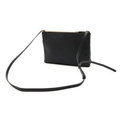 Celine Trio Large Shoulder Bag Pochette Crossbody Pouch Leather Black Silver